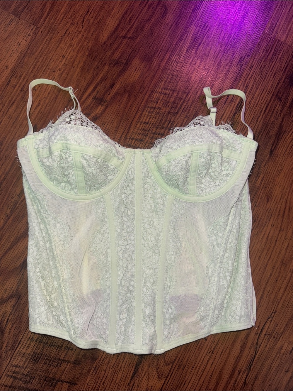 Urban Outfitters Lace Light Green Bustier Corset Top 2.L2